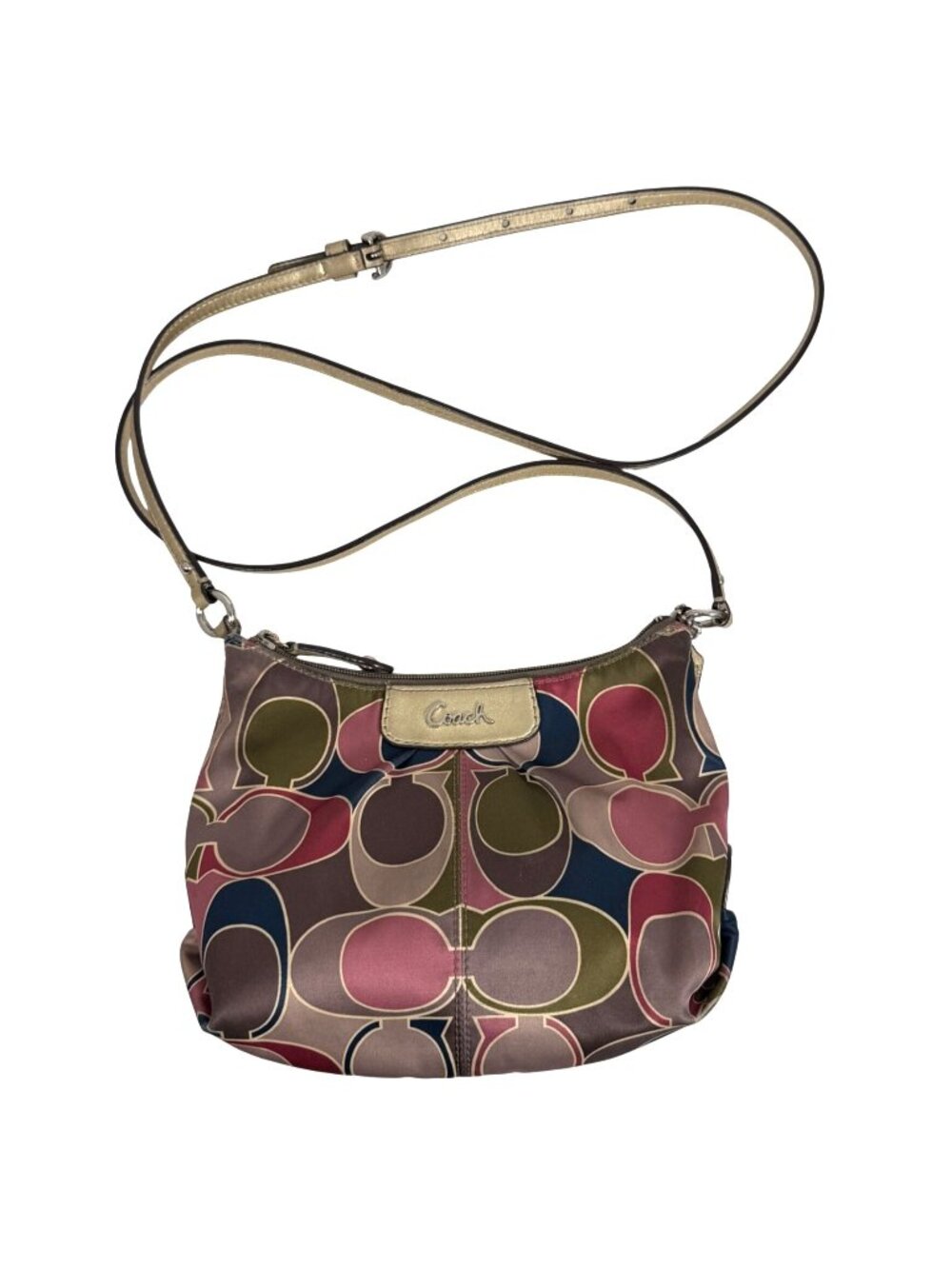 COACH Ashley Satin Scarf Print Signature Logo Swingpack Crossbody Purse w/ Tag